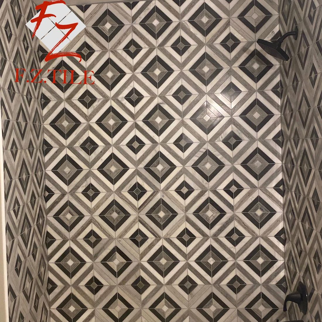Geometric diamond feature wall